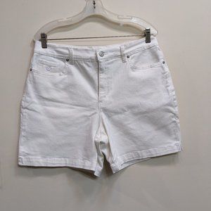Gloria Vanderbilt Amanda Shorts Slimming Effect White Women's size 12
